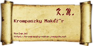 Krompaszky Makár névjegykártya
